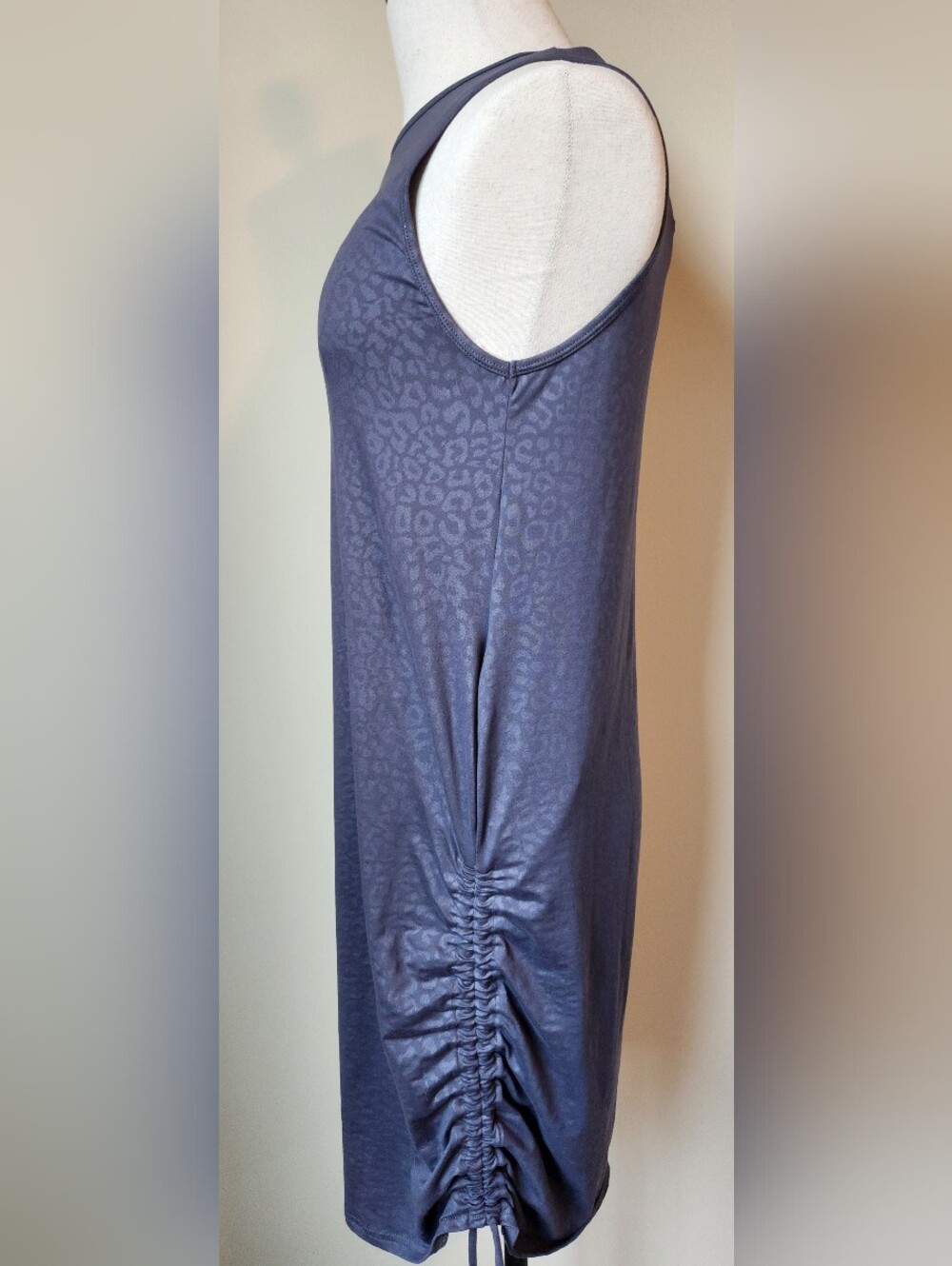 Constantly Varied Gear CVG M/L Gray Leopard Print Multiway Cinched Ruched Dress - Picture 5 of 12